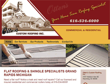 Tablet Screenshot of ottenscustomroofing.com
